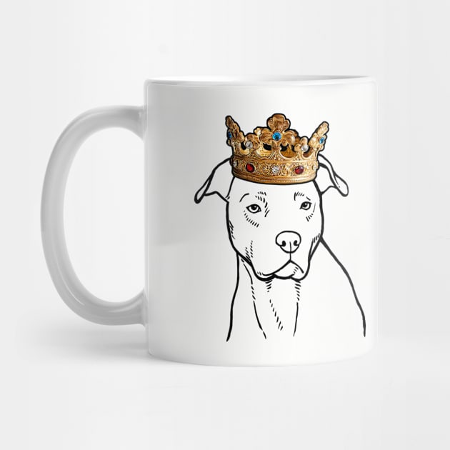 American Pit Bull Terrier Dog King Queen Wearing Crown by millersye